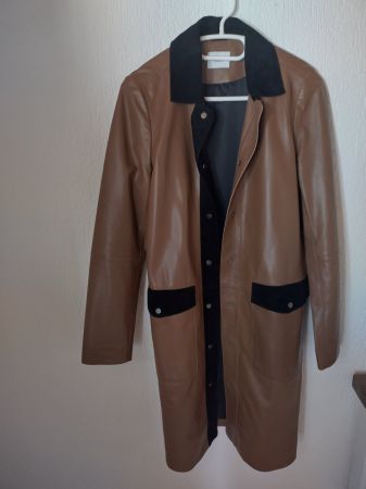 Mantel Globus Lamm Nappa Leder braun schwarz gebraucht