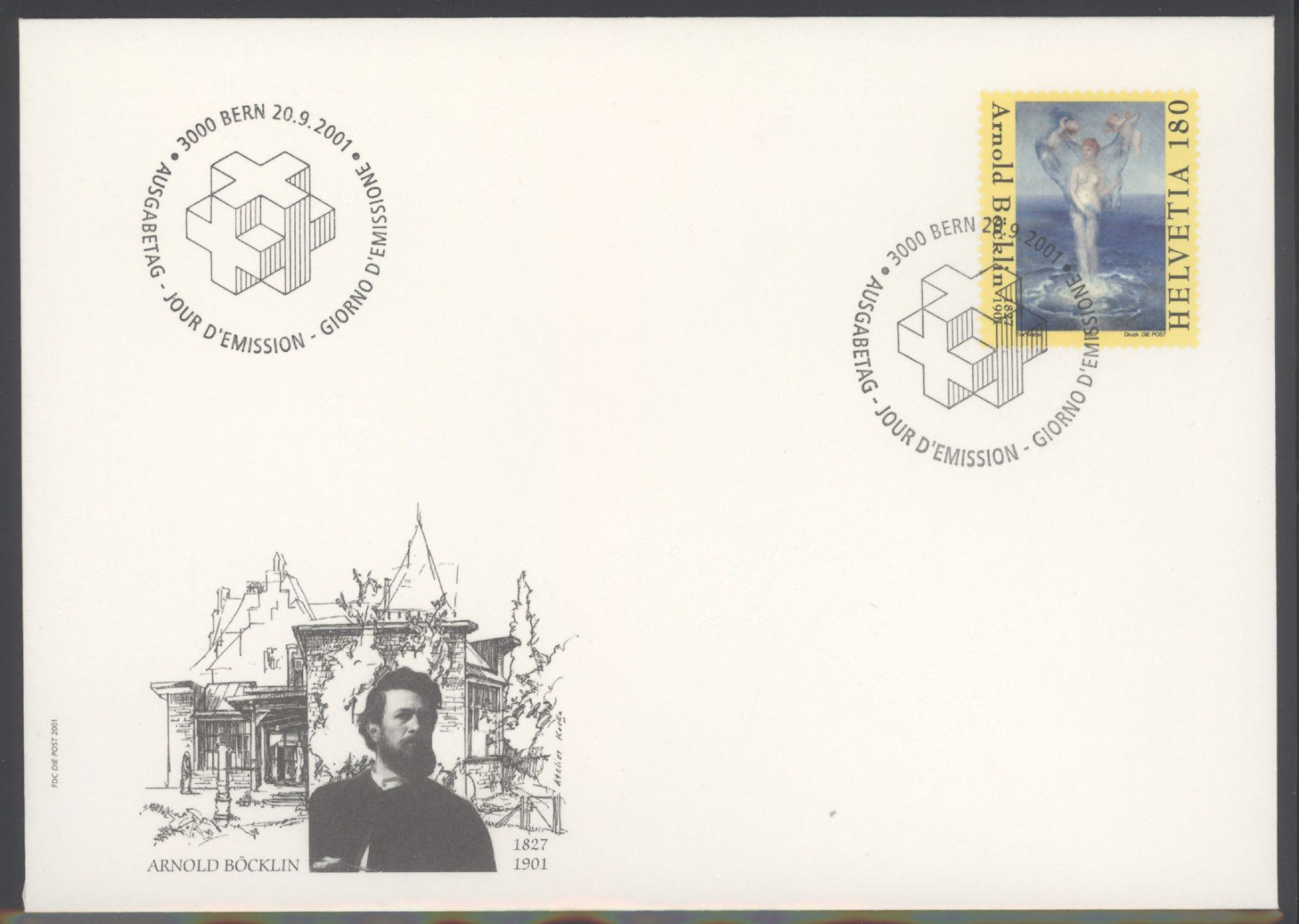 Tutti i francobolli: 2001, FDC, Sondermarke Werke von Schweizer Kunstmalern – Usato da Willisau venduto da Vollstempel