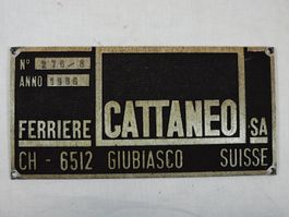 Gusseisen Schild Eisenbahnwagenbau Giubiasco, Schweiz