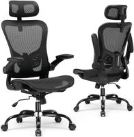 Ergonomischer Bürostuhl Mesh Kopfstütze Lordose 150kg Black