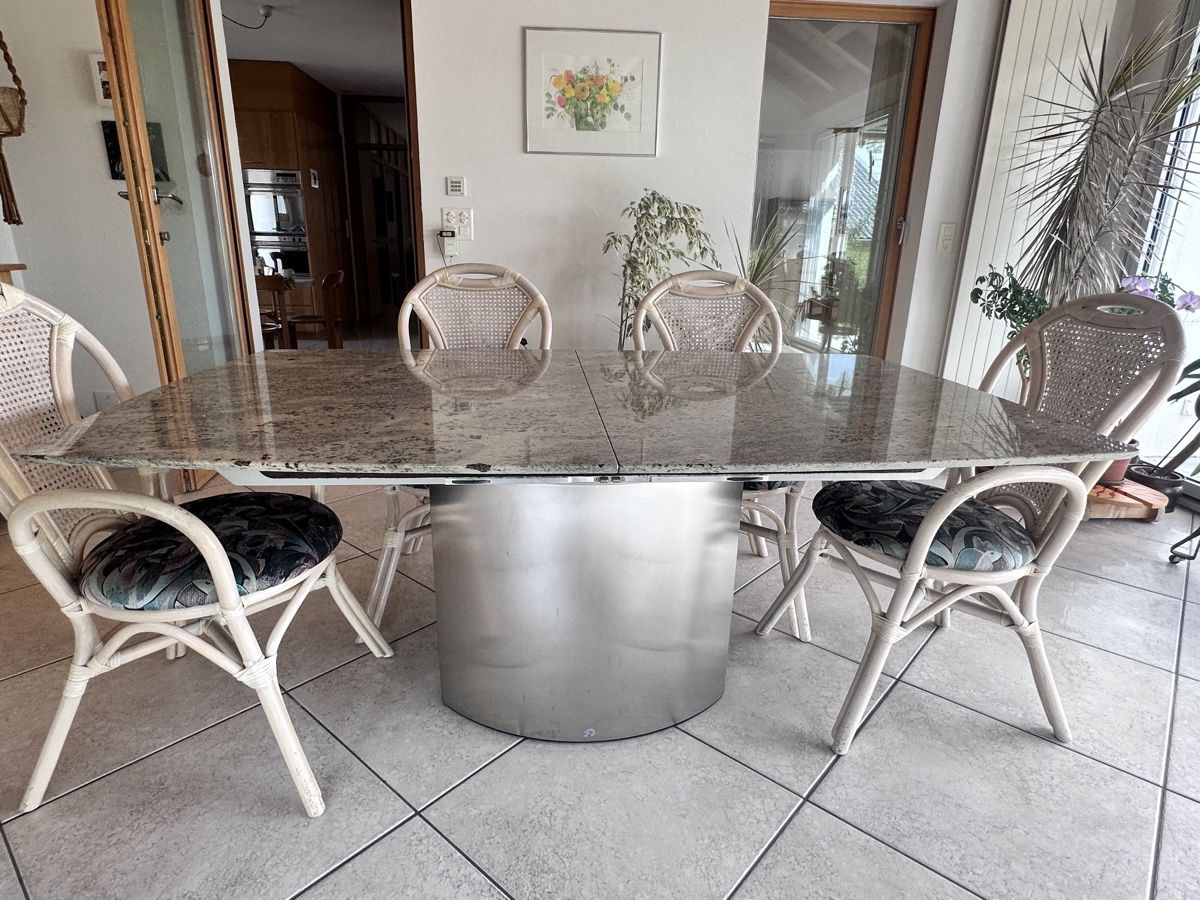 Tischset: Steintisch + 8 Stühle – Neu (gemäss Beschreibung) aus Rünenberg von nin_7qct 1