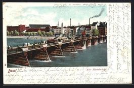 Basel, Alte Rheinbrücke mit Strassenbah