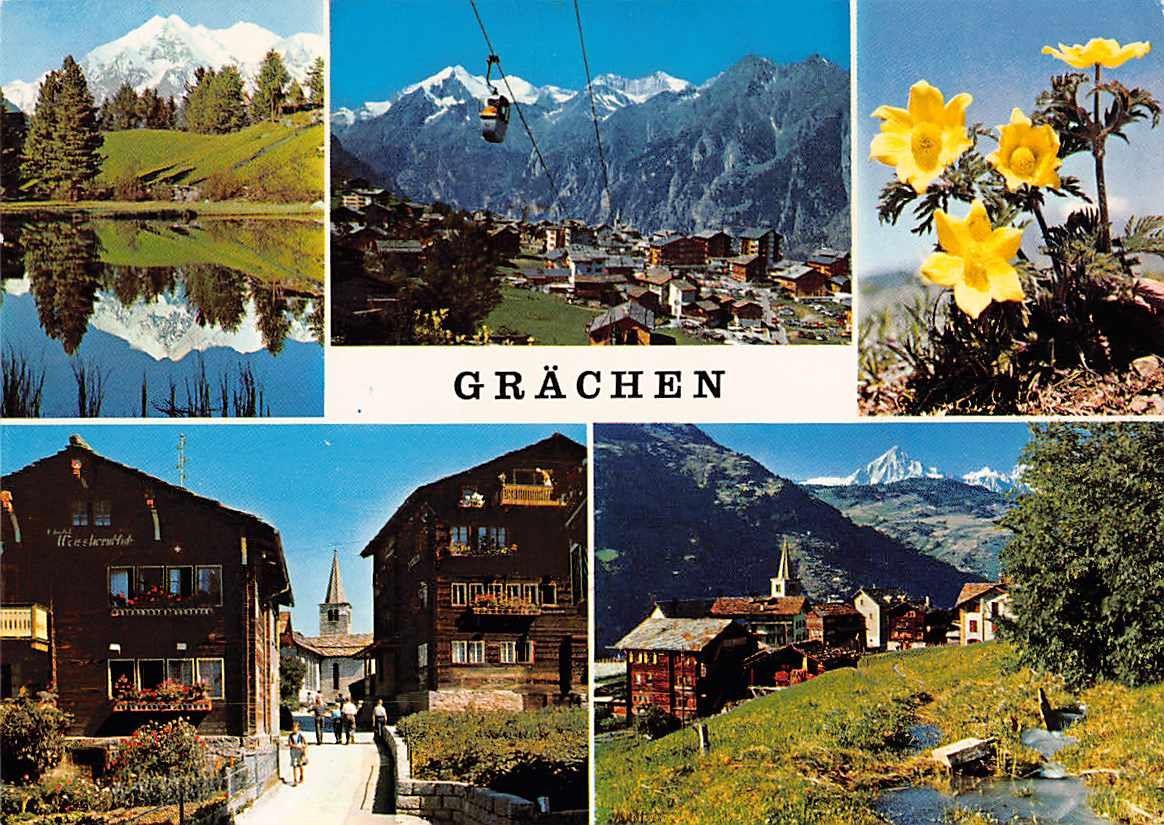 Cartoline postali: Gruss aus Grächen - Sujets vom Dorf – Usato da Winterthur venduto da SchatzchischtliWinti