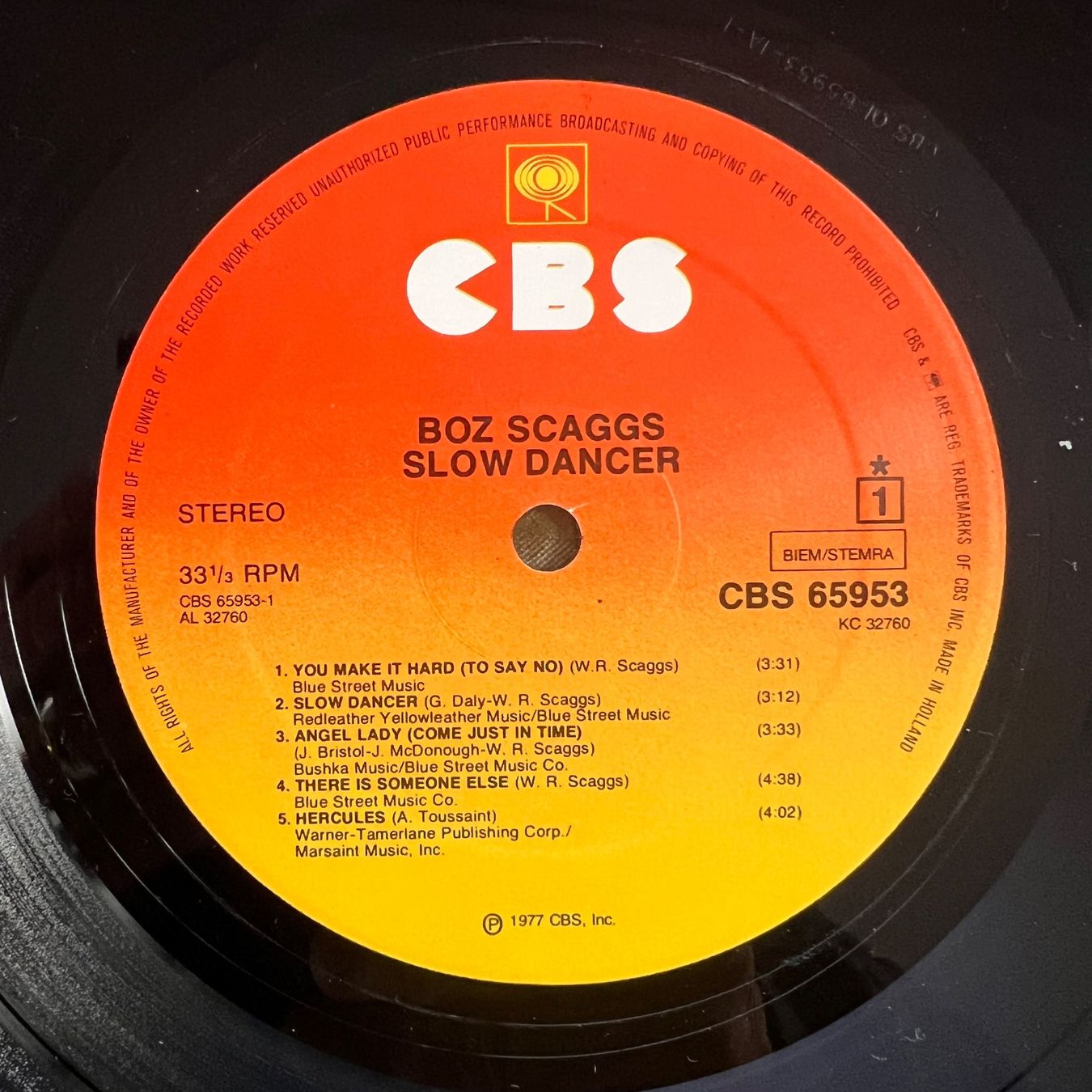Schallplatten: Boz Scaggs - Slow Dancer / NL-Press. 1977 – Gebraucht aus Gais von soundcave57 3