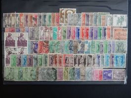 Indien Lot mit alten Werten auf 10 grossen Steckkarten Lot 7