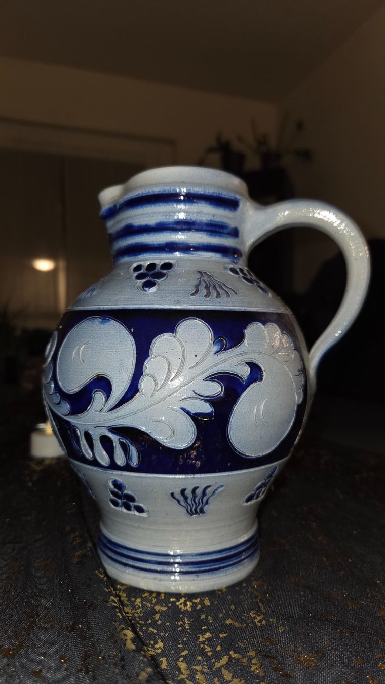 Caraffe: Carafe en grès Bleu cobalt - artisanale – Usato da Corseaux venduto da 4CAHUETE