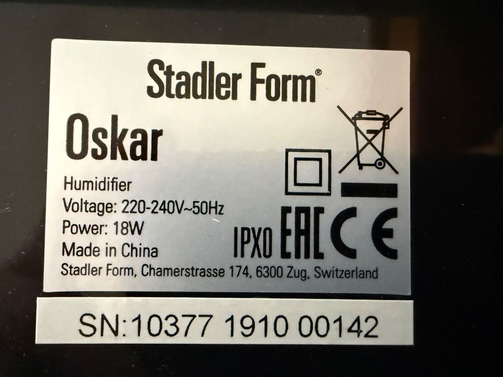 Stadler Form Umidificatori d'aria: Stadler Form Luftbefeuchter Oskar (OHNE Filter & Cube) – Usato da Zürich venduto da Gekuu 6