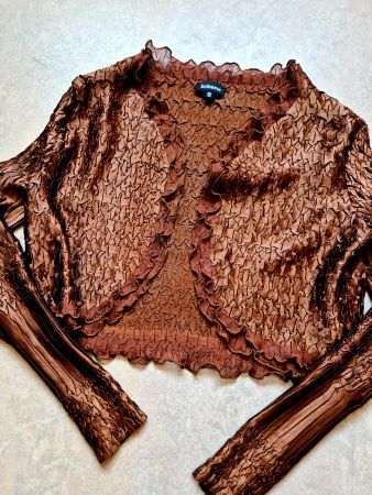 BOLERO JACKE JÄCKLI KOMAROW S 36 BRAUN , TOP ZU BLUSE TUNIKA