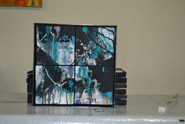 Acryl 4teilig Metallrahmen 30x30