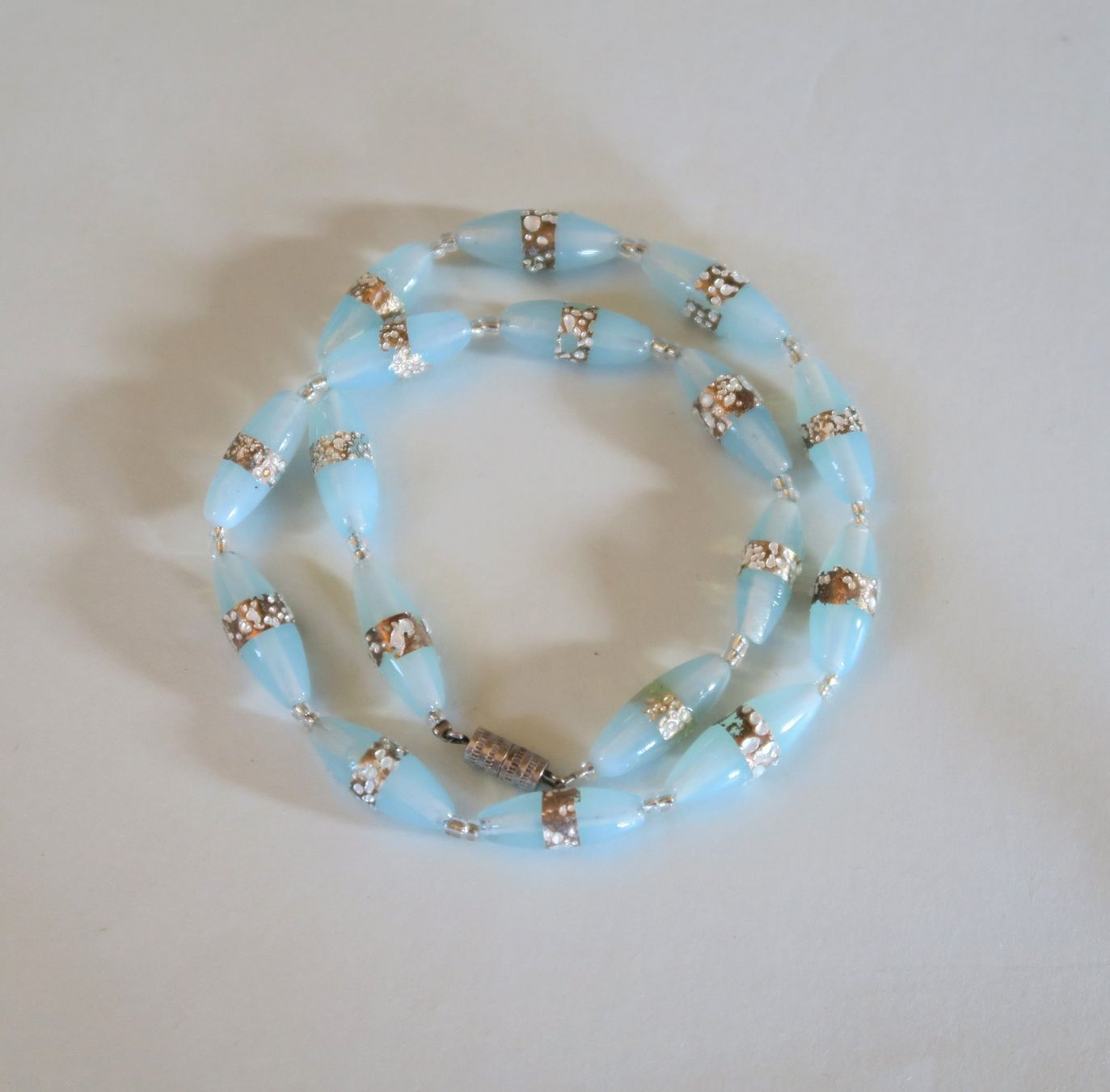 Catenine: Glas - Perlenkette hellblau – Usato da Brittnau venduto da marlenestone 3