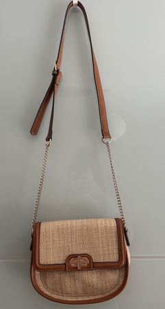 Tasche Strohoptik braun Lederimitat guter Zustand