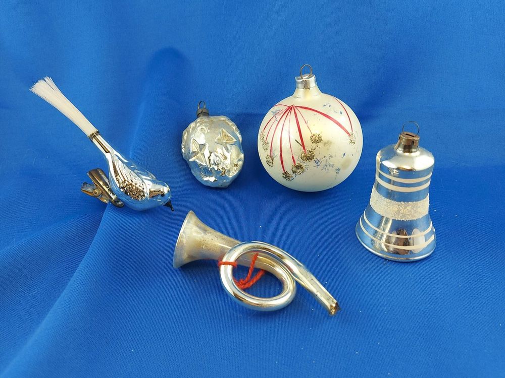 Vintage Weihnachtskugeln Aus Glas - 3er Set In Silber & Messing