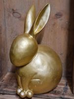 Grosser Goldhase aus TON! ca. 26x20x14  cm