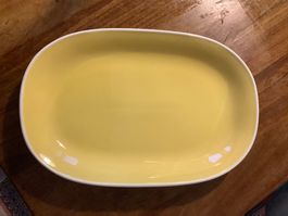 Rössler gelbe Servierplatte, gebraucht, sehr guter Zustand!