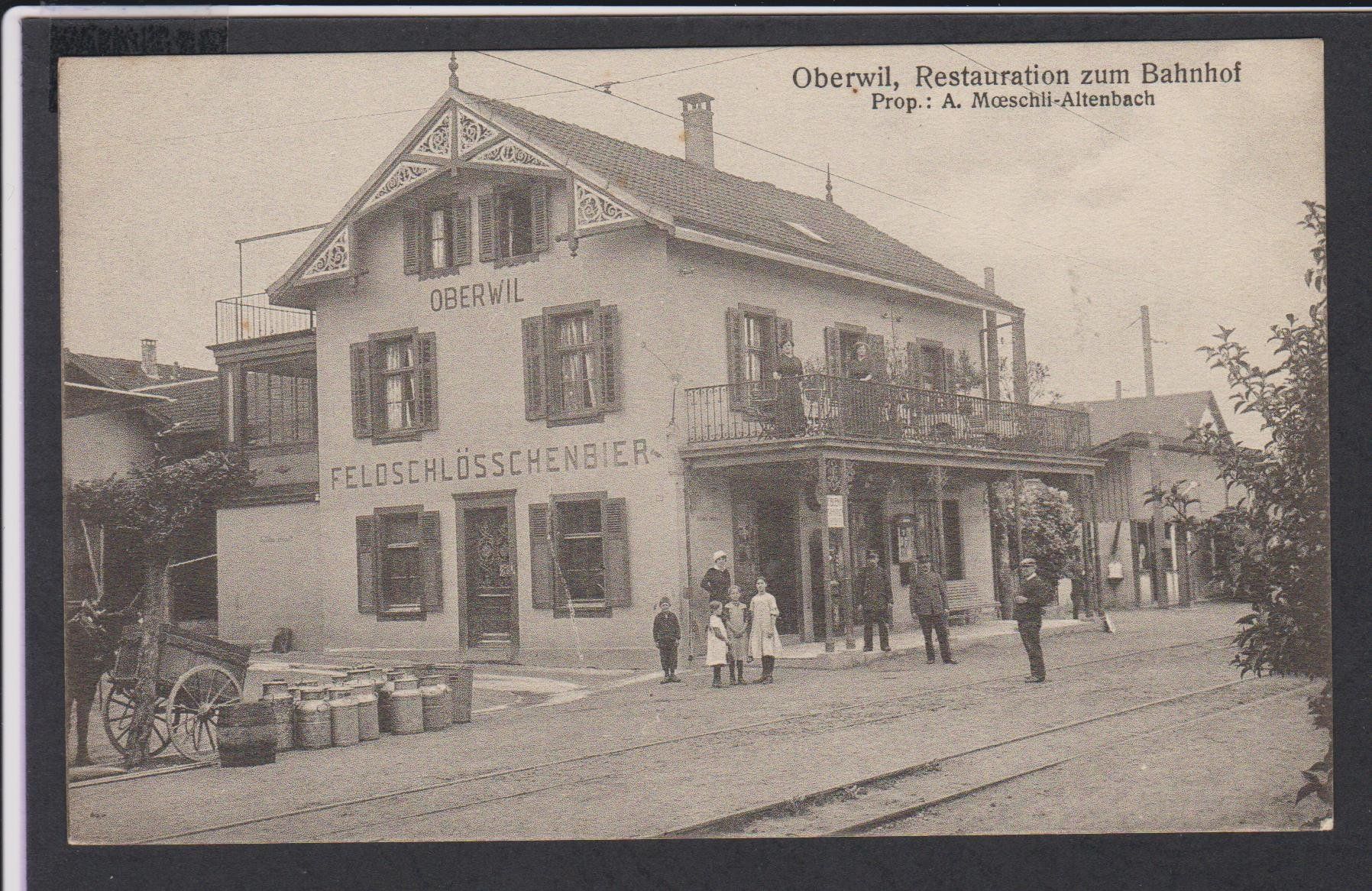 Cartoline postali: Oberwil   Bahnhof   BL   -   alte Ansichtskarte um 1910 – Usato da Vitznau venduto da Ropaku