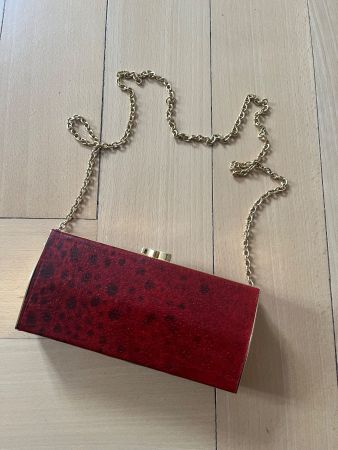 Leder Umhängetasche rot gemustert NEU