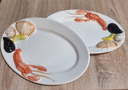 Coppia di piatti da portata in ceramica italiana (Bassano)
