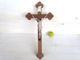 kruzifix kreuz jesus Vintage Holz Gips Schutz AS