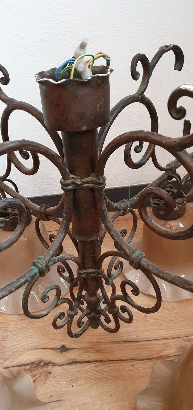 Kronleuchter & Deckenlampen: Grosser geschmiedeter Deckenleuchter – Gebraucht aus Flawil von Naphtali 3