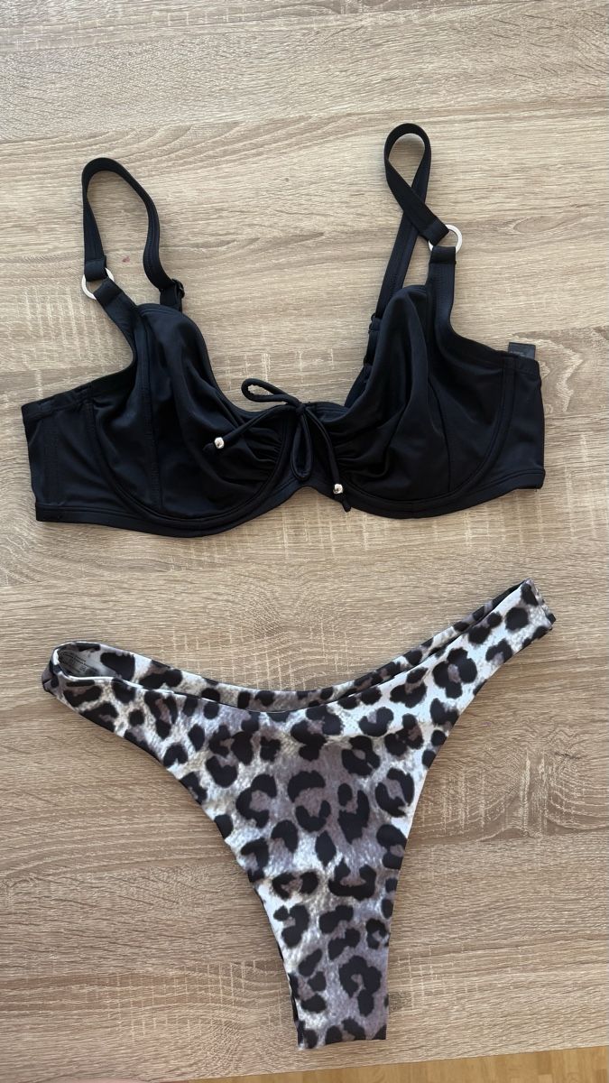 Costumi da bagno & Bikini: Bikini Set Black/Leopard Print Size 85D/L – Usato da Winterthur venduto da -BeHappy24- 2
