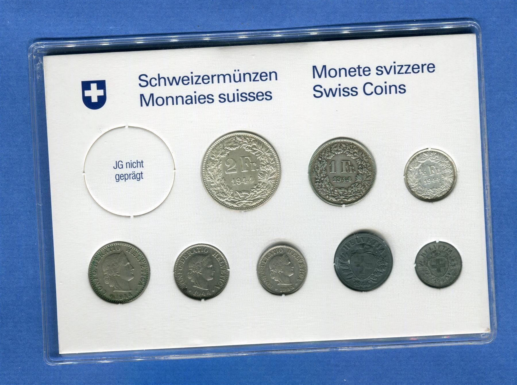 Tutti le monete: (195) Münzsatz 1944 Silber – Usato da Rüthi (Rheintal) venduto da erdnuessli1
