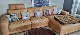 Toller vintage Ledercouch mit motorischer Liegefunktion