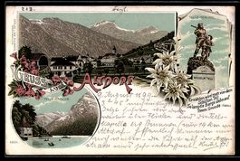 Litho Altdorf, Ortsansicht mit Kirche, T
