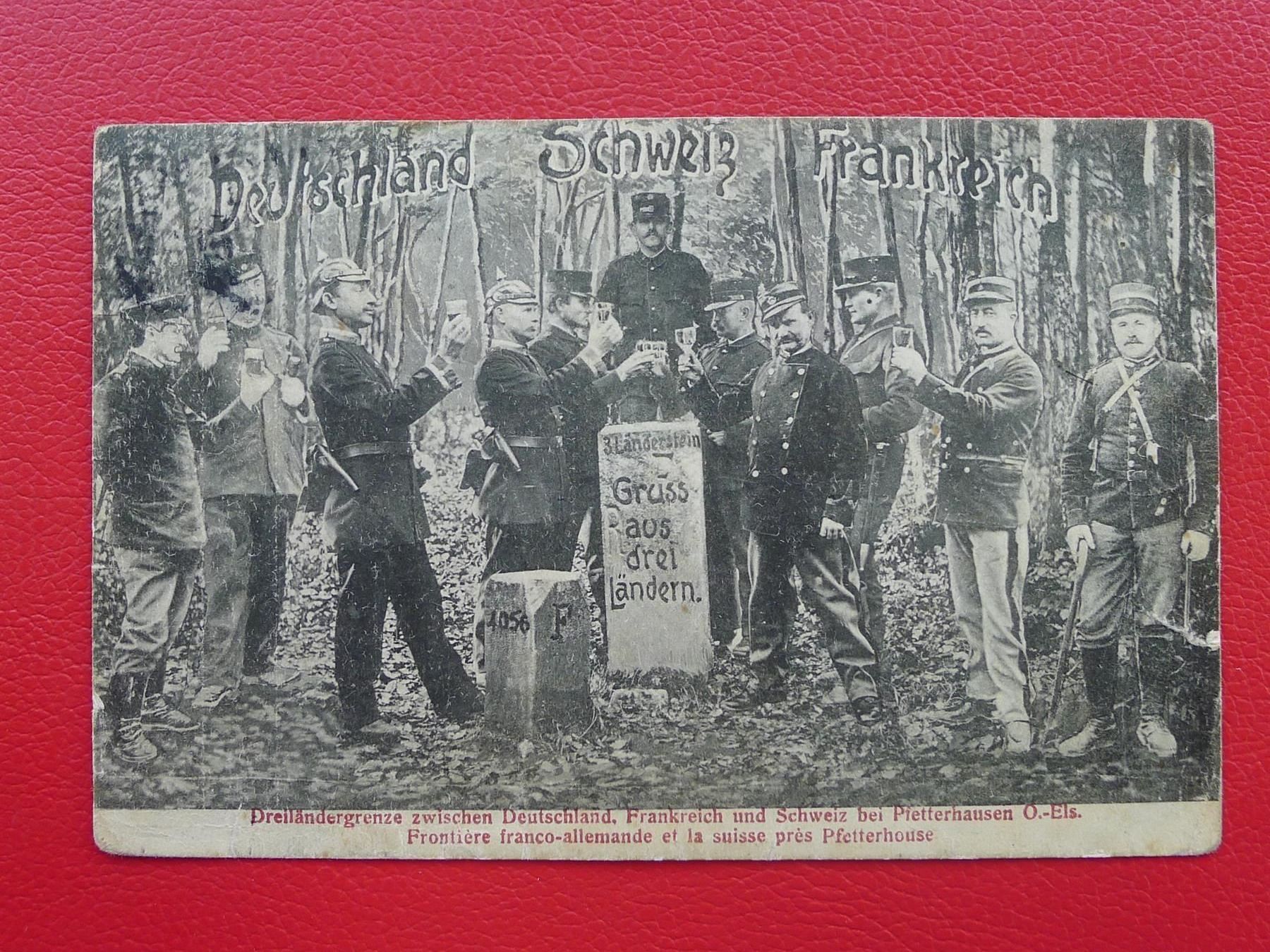 Tutti i francobolli: 1908: Tolle Postkarte mit "DREILÄNDER-FRANKATUR" – Usato da Sursee venduto da Luzernerraute 3