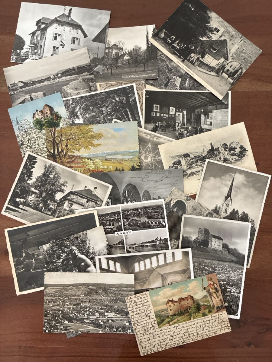 Cartoline postali: 50 Ansichtskarten Schweiz diverse vom Kanton Aargau 1 – Usato da Oftringen venduto da Cla.vD.74
