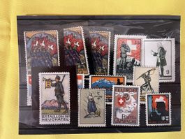 Alte Schweizer Briefmarken Sammlungsstücke, Militärpost & Fe