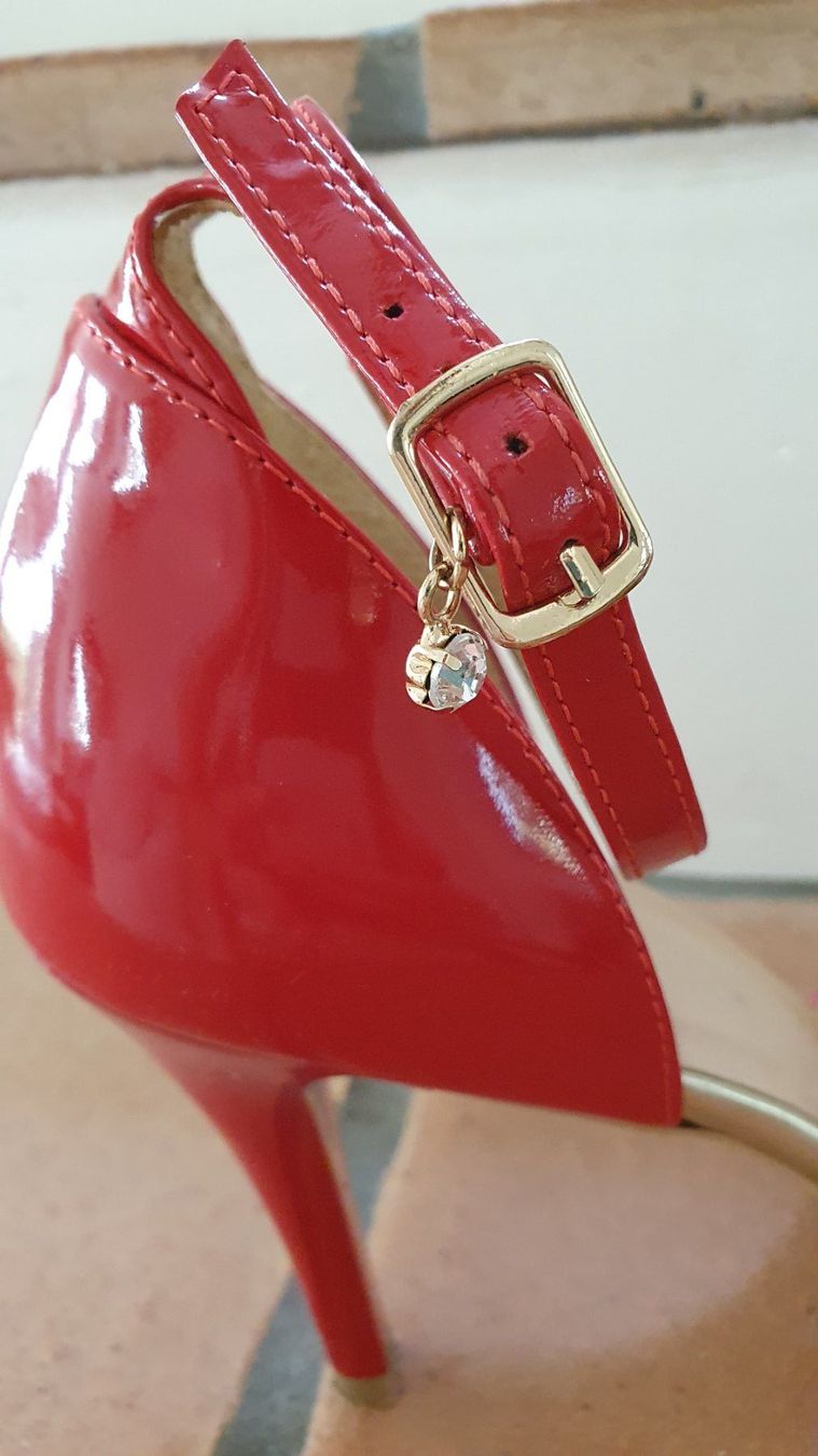 Damenschuhe: Rot-goldene High Heels – Gebraucht aus Jona von Lucie.P 3