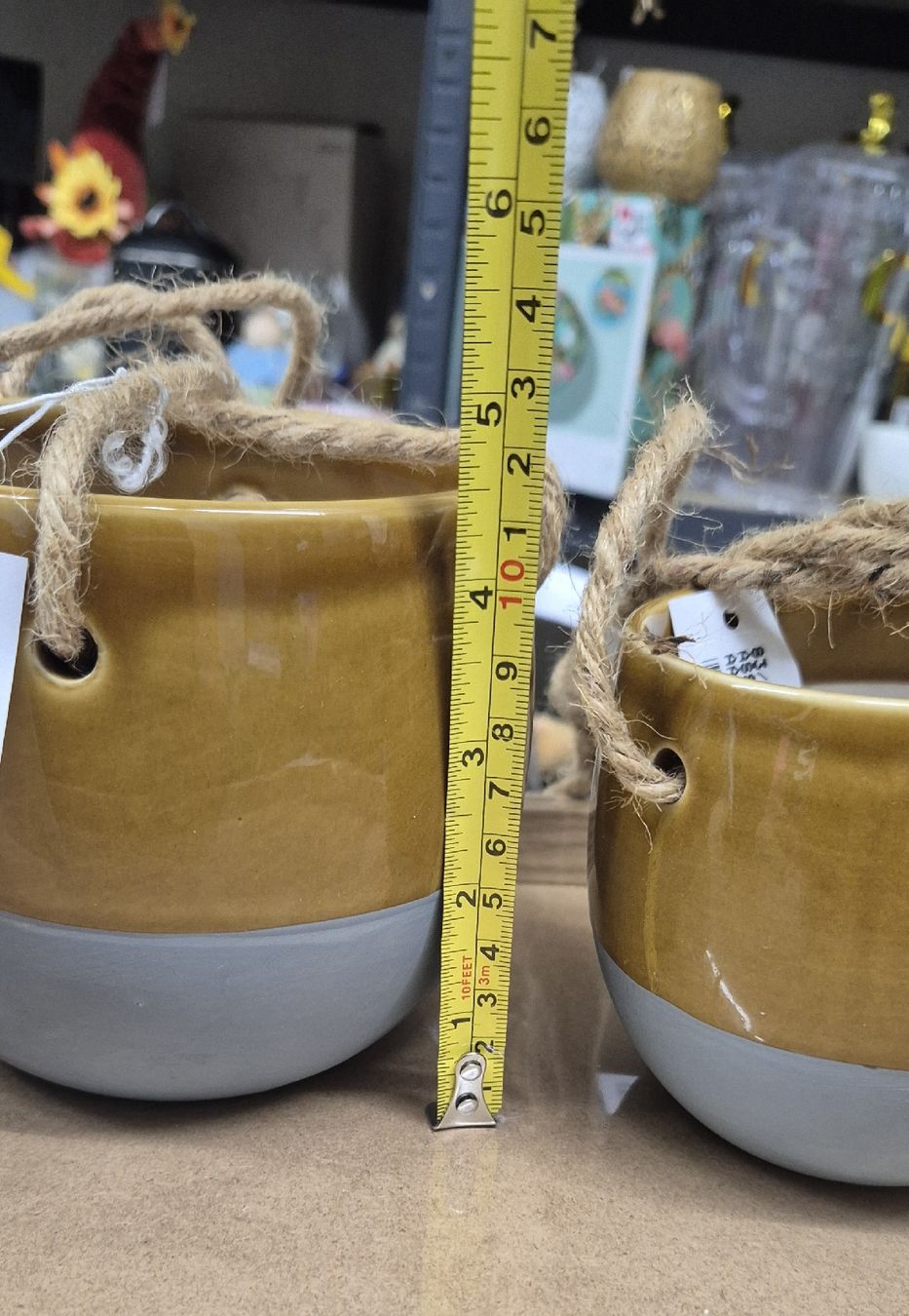 Vasi per fiori: Hängekorb Keramik gelb/grau Set 2 Stk.  – Nuovo (secondo la descrizione) da Turbenthal venduto da Lilly7407 1