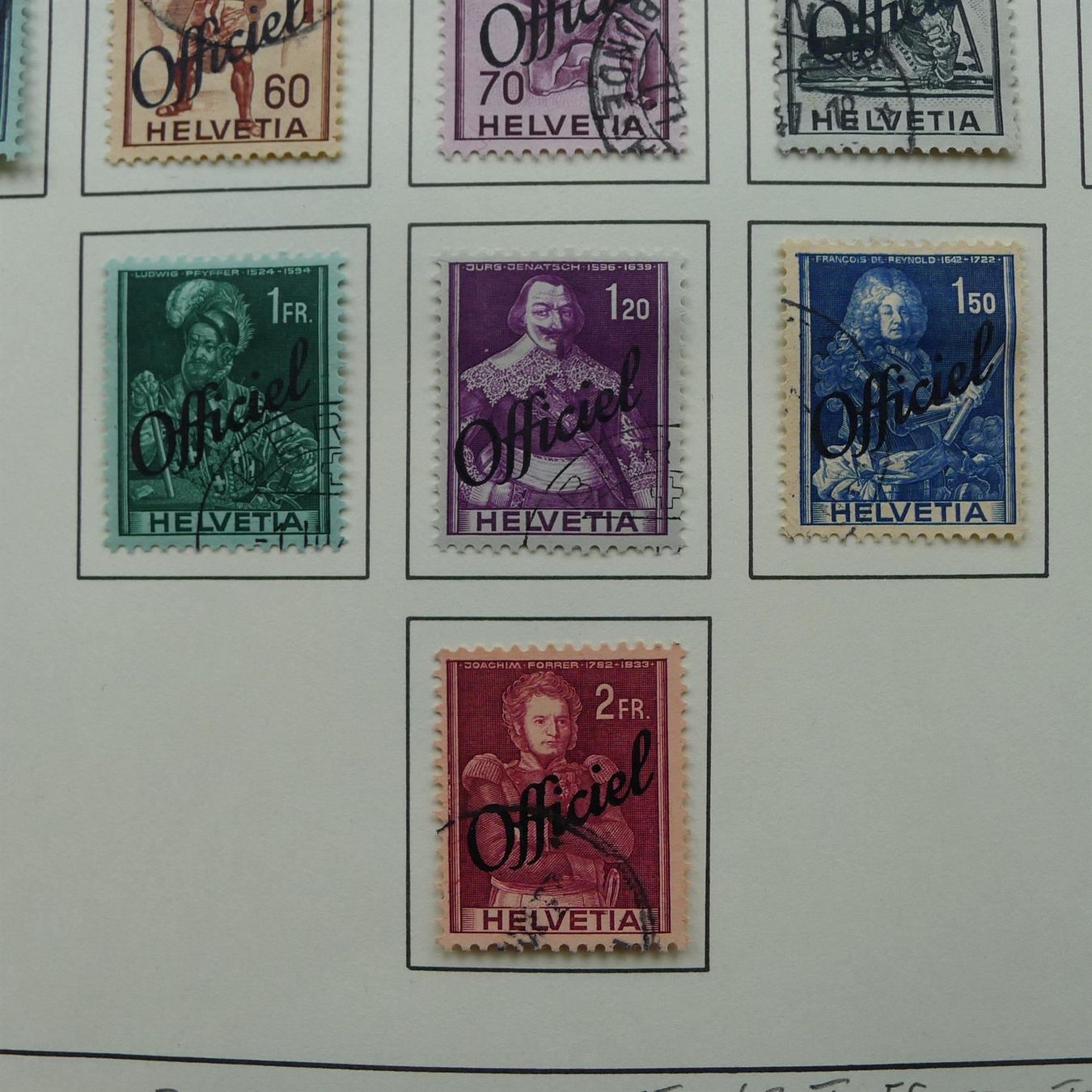Alle Briefmarken: DII Nr. 46-64 gestempelt, SBK: 80.- – Gebraucht aus Sursee von Luzernerraute 2