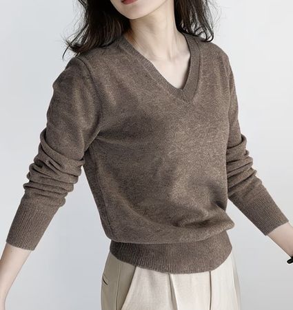 Damen Pullover, braun L  