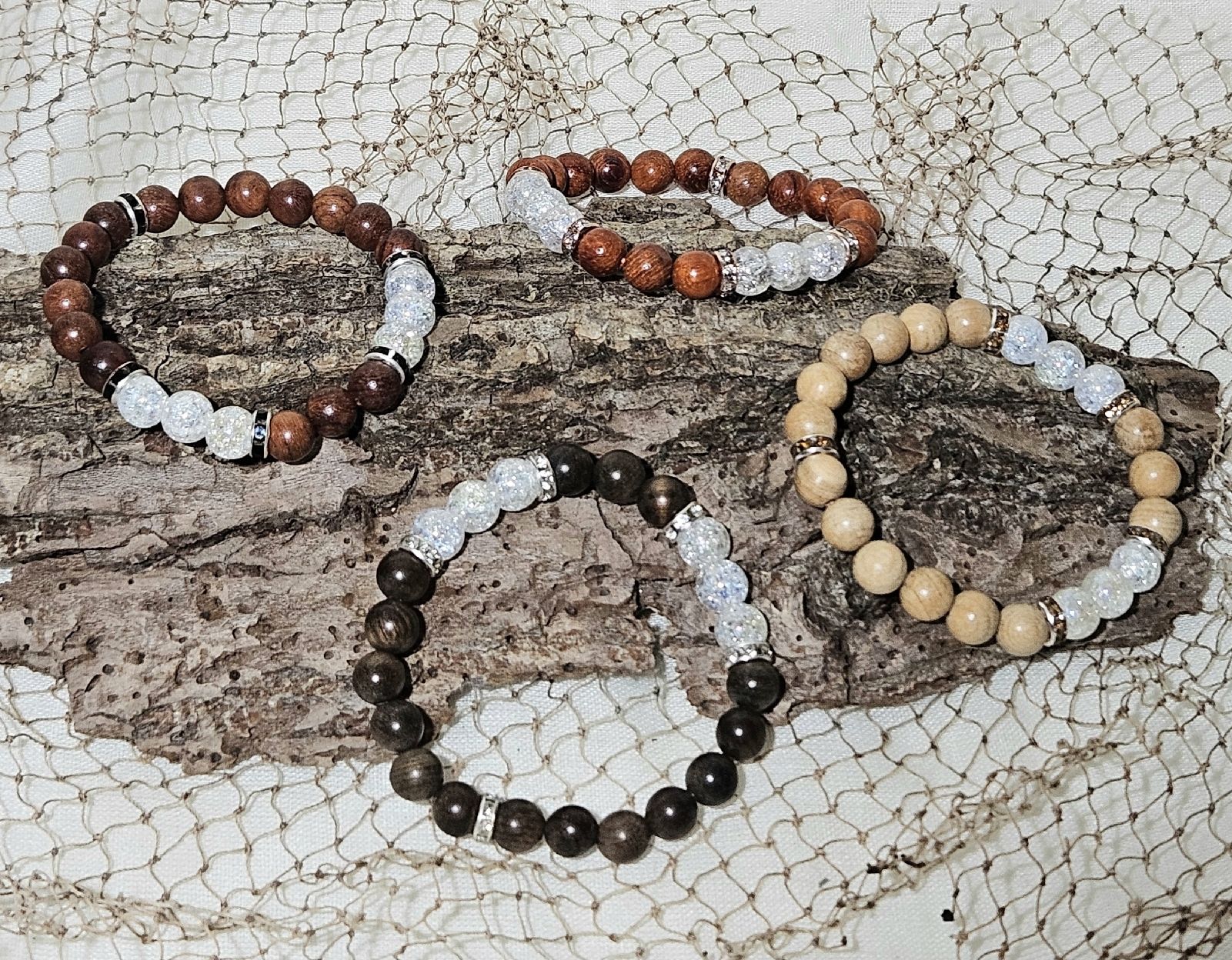 Bracciali & Braccialetti: beige Holz-Armk. mit Kristall - Spendenaktion – Nuovo (secondo la descrizione) da Unterkulm venduto da Nachtigall 3