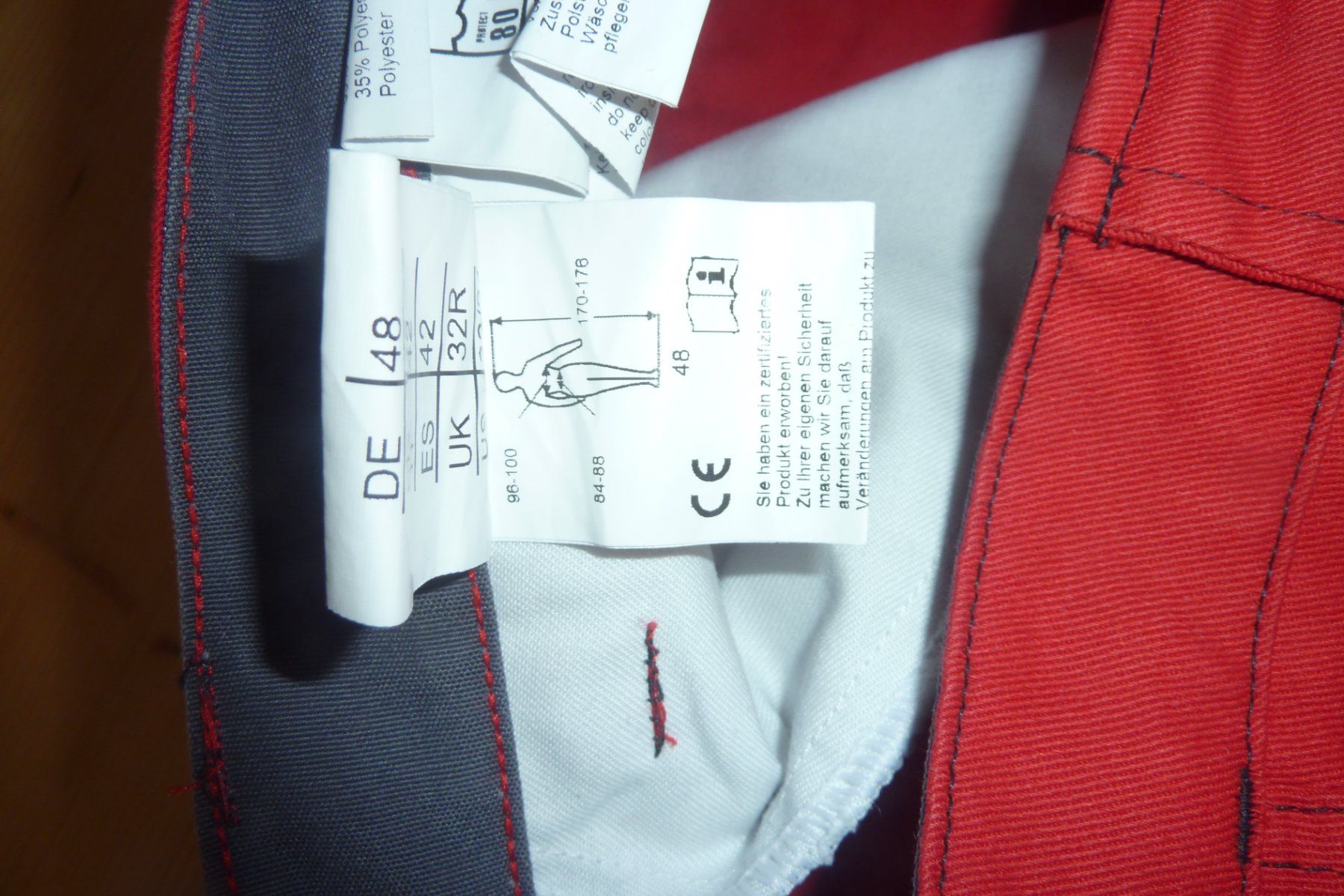 Kübler Pantaloni: Arbeitshose, Kübler, rot, Grösse 48 – Nuovo (secondo la descrizione) da Lausen venduto da akira003 3