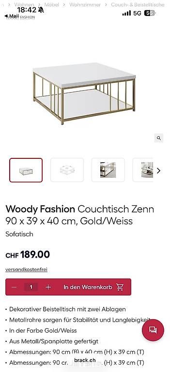 Tavoli: couchtisch weiss gold  – Usato da Adligenswil venduto da balboa5 3