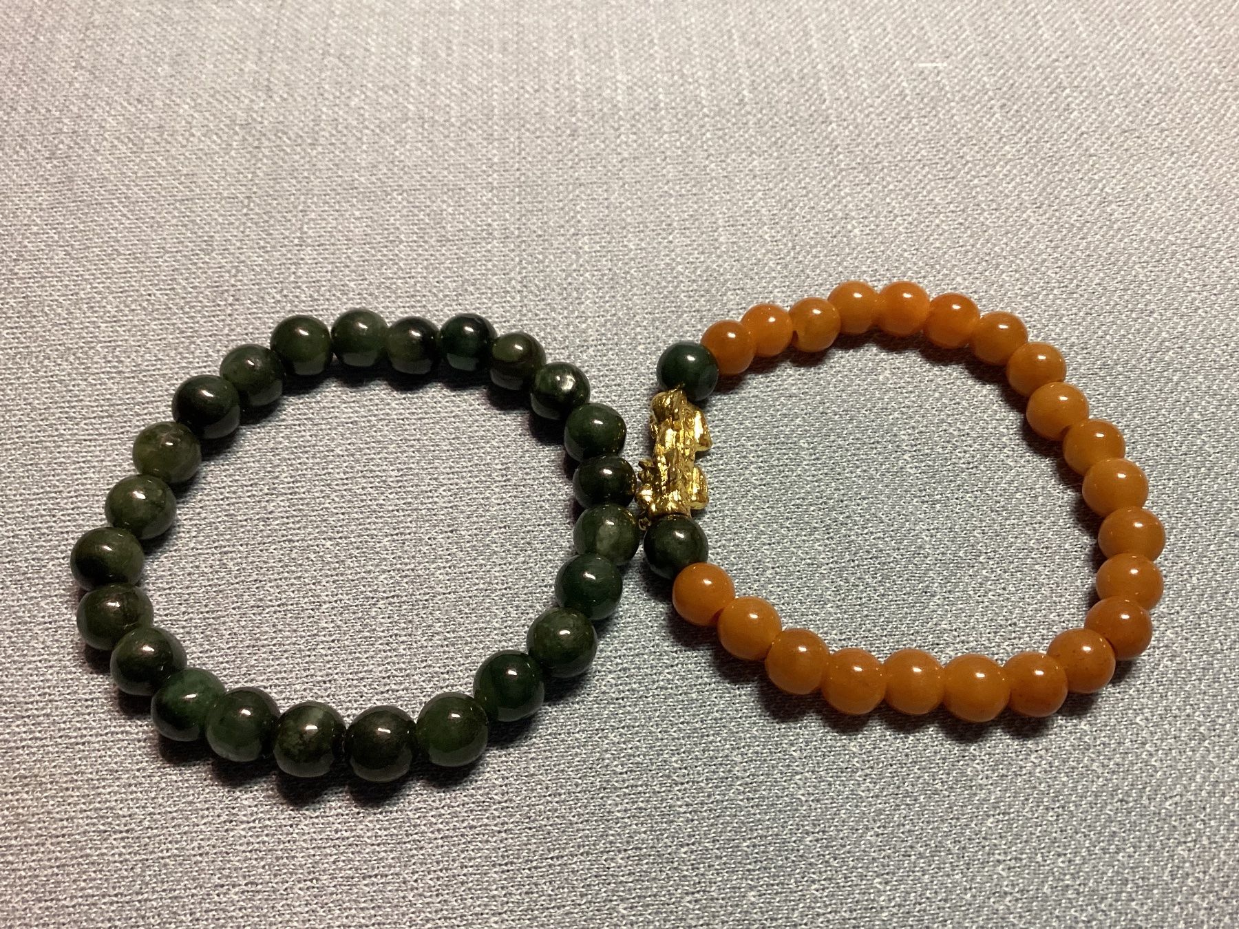 Bracciali & Braccialetti: 2 Edelstein Armbänder: Jade mit Glücksbringer Pixiu – Nuovo e nell'imballaggio originale da Laax GR venduto da Kiki-Kingdom2 5