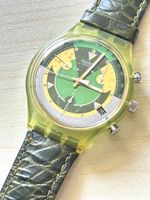 Swatch Chronograph Uhr  Grüne Skala Gebraucht
