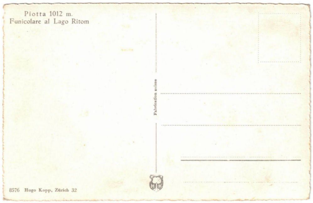 Cartoline postali: Piotta - Standseilbahn Ritom – Usato da Binningen venduto da Mountainrider 1