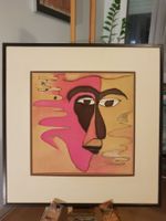 Original Seidenmalerei Margrit Laubi - "im Sattel"