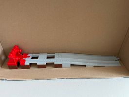Lego Duplo Rampe Gleis Prellbock hellgrau zur Eisenbahn