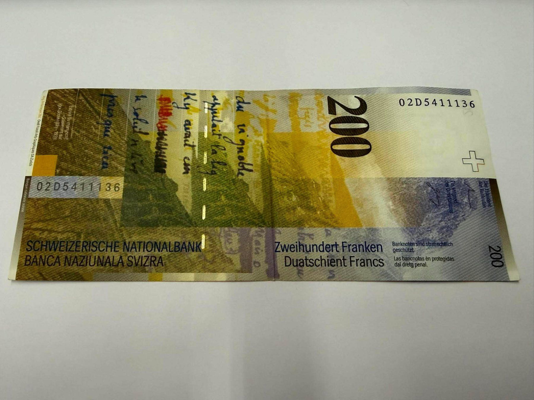 Banconote: Alte Schweizer Banknote 200 SFr. – Usato da Winterthur venduto da Joe1001 1