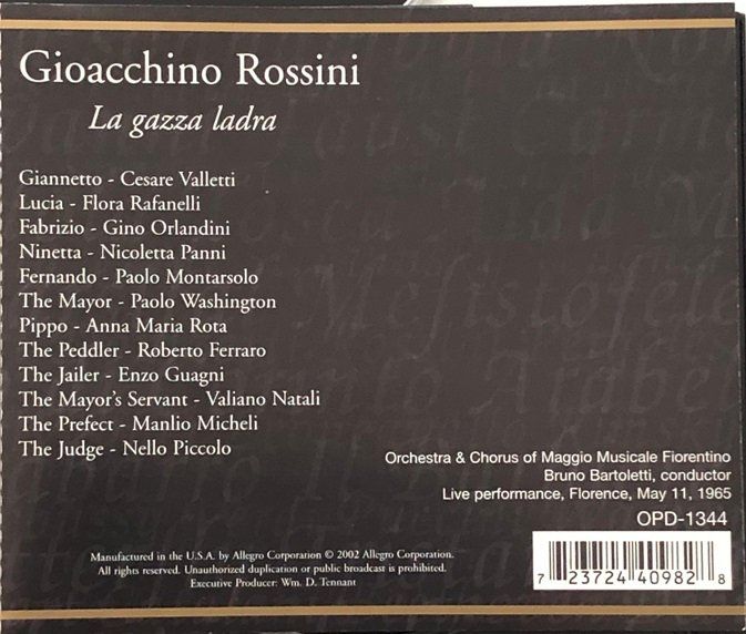 CD: Rossini - La gazza ladra – Usato da Grüningen venduto da azulblanco 1