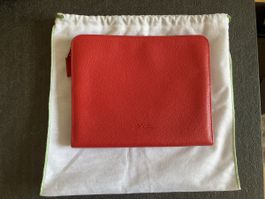 Original Longchamp Leder Clutch rot