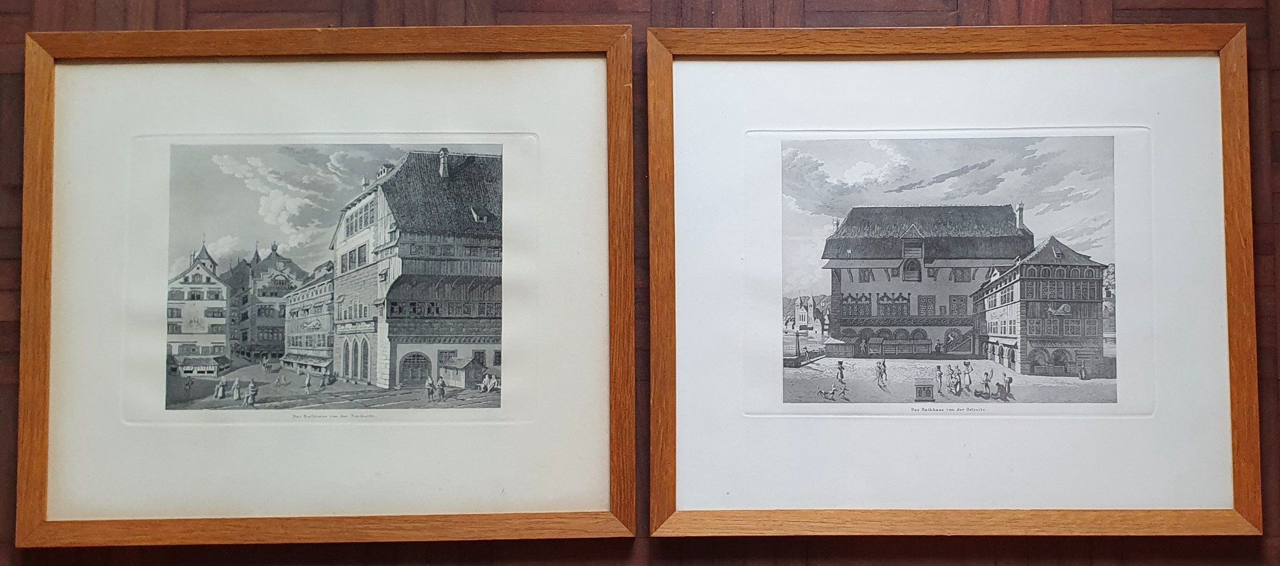 Incisioni: 2 Bilder - Stich Zürich,  Rathaus – Usato da Kreuzlingen venduto da Rschweiz1