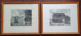 2 Bilder - Stich Zürich,  Rathaus