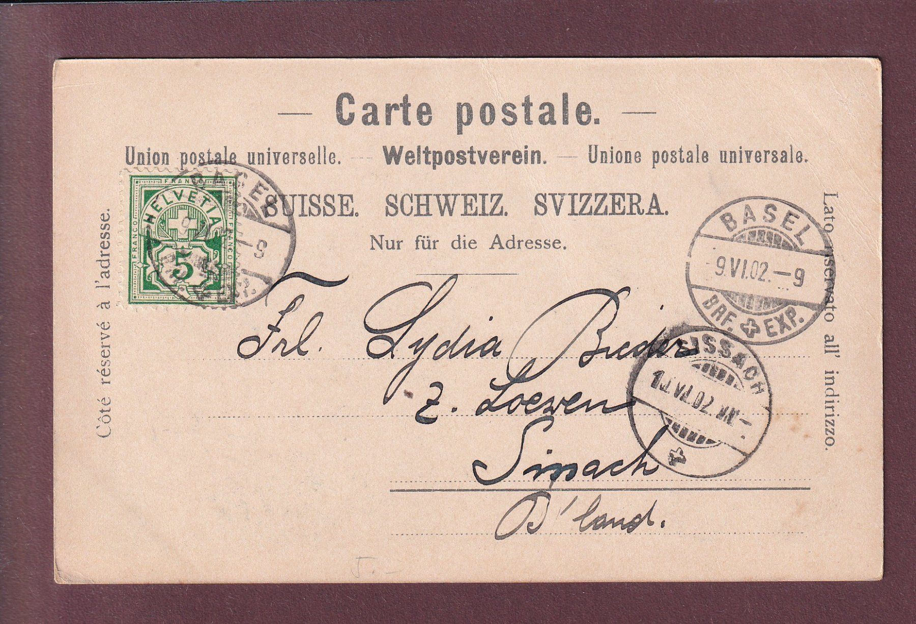 Cartoline postali: BASEL - St. Albanthor - 1902 – Usato da Pully venduto da nicecards 1