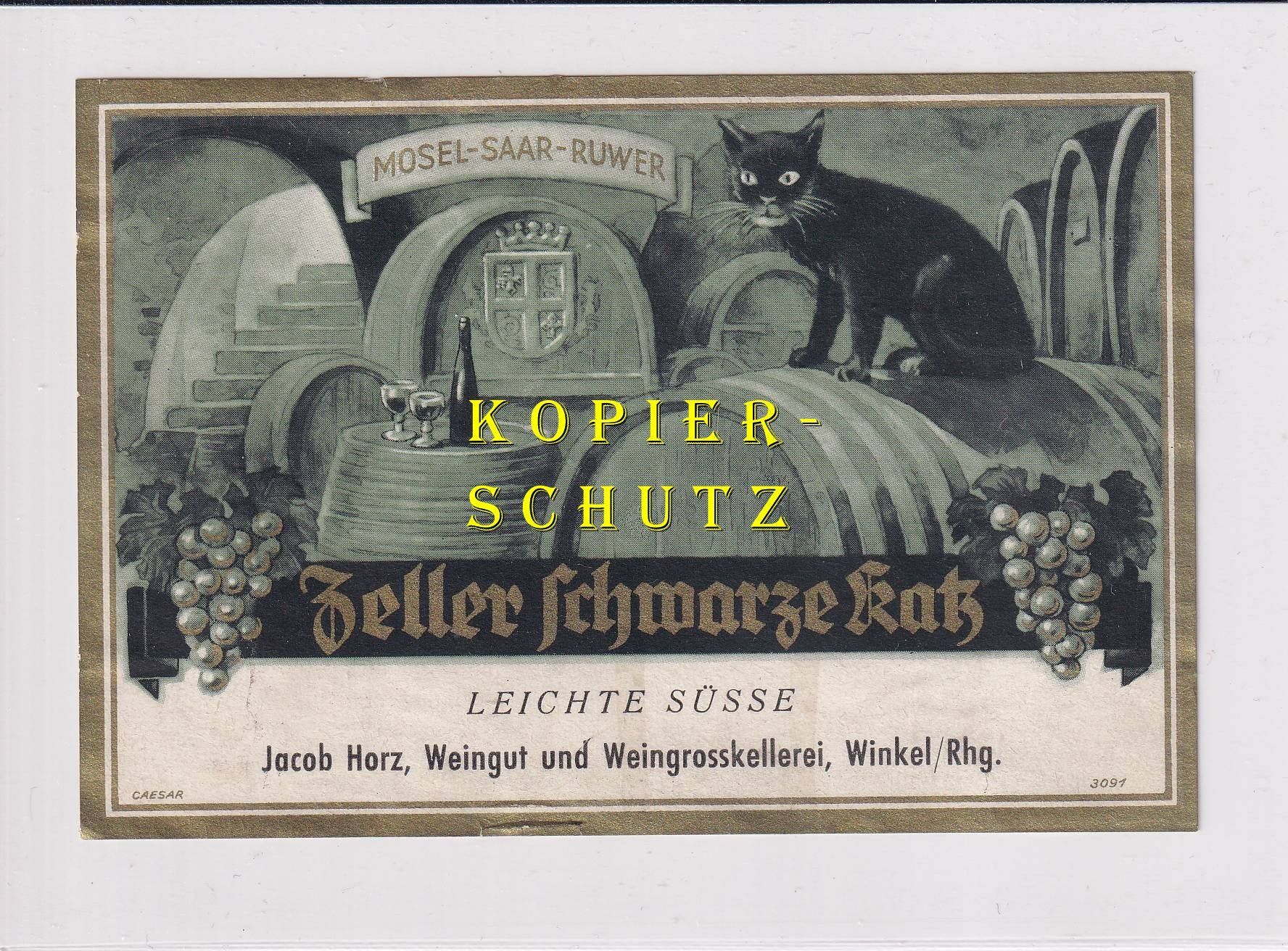 Papiere: Etikette - Zeller Schwarze Katz /bd – Gebraucht aus Hombrechtikon von Rudolf07