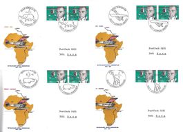 1977 4 Briefe Walter Mittelholzer Gedenkflug n/Afrika, KP 20